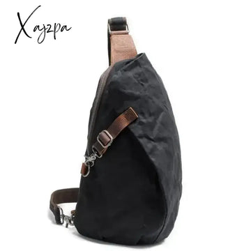 Crossbody Bag For Men Messenger Chest Pack Casual Waterproof Canvas Single Shoulder Strap
